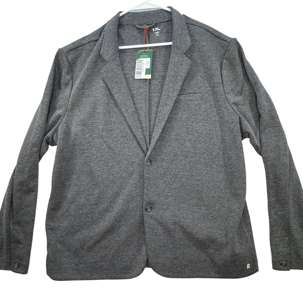 NEW Right of Way Brody Blazer Mens XXL Gray Knit Recycled Two Button‎ Preppy